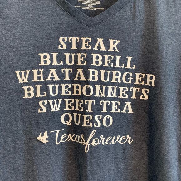 Blue Texas Things V-Neck Short Sleeve T-Shirt - Picture 2 of 4